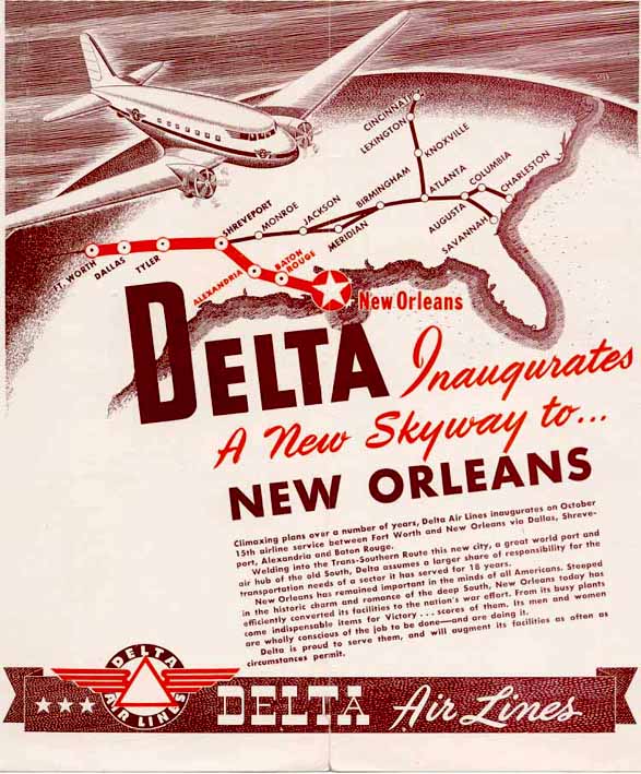 Delta 1943 Route Map