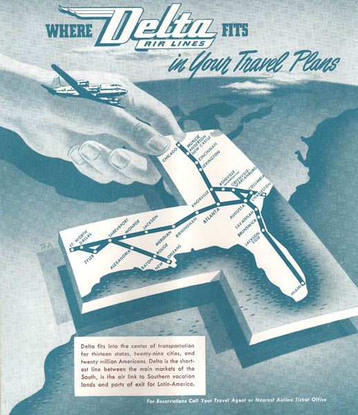 Delta 1946 Route Map