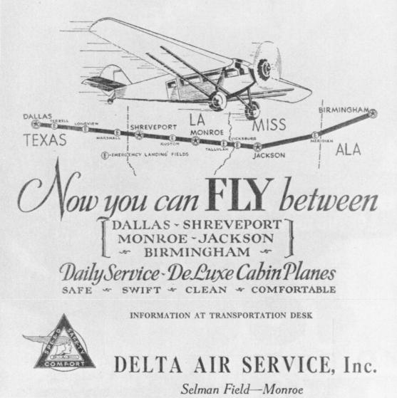 Advertisement for 1929 Flights