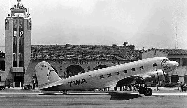 TWA's DC-1 at Grand Central Airport in Glendale
