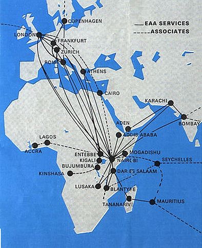 East African Airways International Routes