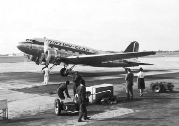 HC-AA DC-3 on the Ramp at Salisbury International 1959.