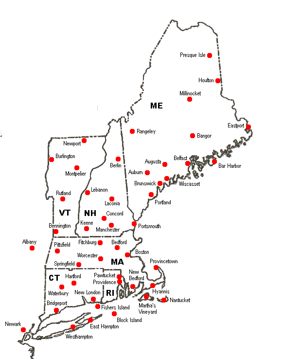 New England Route Map