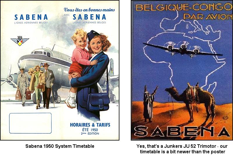 Sabena timetable and Africa poster