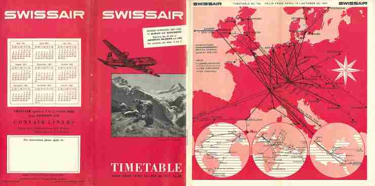 Swiss Air timetable