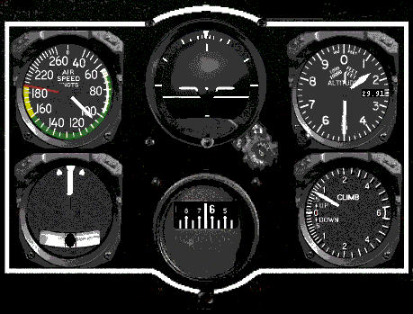 Basic T arrangement of flight gauges