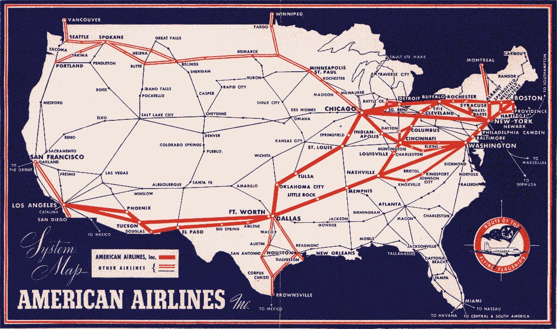 American Airlines Flight Route Map